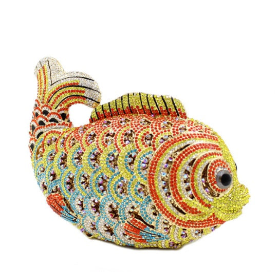 Goldfish Rhinestone Clutch Bag